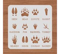 BENECREAT Plantilla de garra de pata de animal, 30 x 30 cm, diseño de huellas de animales, oso de pavo, conejo, plantilla para hacer tarjetas Scrabooking DIY decoración de suelo de pared