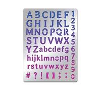 BENECREAT Plantilla de letras de metal, alfabeto de la A a la Z, plantillas de números y símbolos para grabar madera y patrones, letras, plantillas de diario de acero inoxidable, 5.5 x 7.5 pulgadas