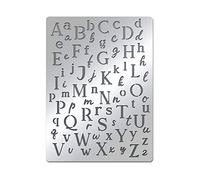 BENECREAT Plantillas de Letras,Plantilla de Metal del Alfabeto Irregular de la A A la Z, Letras Mayúsculas Y Minúsculas, Plantilla para Pintar, Madera Quemandose, Grabado,19x14cm
