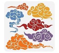 BENECREAT Plantillas de pintura de nubes chinas, 30 x 30 cm/11.81 x 11.81 pulgadas Oriental de plástico para manualidades, grabado, scrapbooking