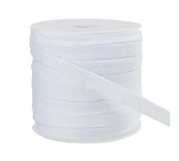 BENECREAT Recambio Cuerda Plana Cordón 25m, Cordón de Algodón Suave Blanco de 12 mm de Ancho con 1 carretes de Plástico, para Abrigos, Pantalones, Pantalones Cortos
