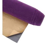 BENECREAT Rollo de Tela de Terciopelo Autoadhesiva de Color Morado Oscuro, Revestimiento de Terciopelo Adhesivo de 4 m X 25cm, Forro de Terciopelo para Cajón, Ideal para Decorar Joyeros.