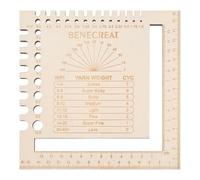 BENECREAT Tablas de Conversión de Agujas de Tejer, Regla de Grabado de Doble Cara de Madera Cuadrada, Tablero de Guía para Envolver Hilo, Herramienta de Tejer para Hilanderos, Accesorios de Ganchillo