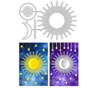 BENECREAT Troqueles de corte de sol y luna, estrella mística, plantilla de metal en relieve para manualidades, álbumes de recortes, álbumes de fotos, papel, manualidades, tarjetas, decoración, 0,8 mm