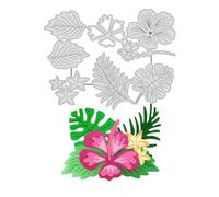 BENECREAT Troqueles de hibisco, plantillas de pétalos de flores, hojas de selva, plantillas decorativas en relieve para álbumes de recortes, álbum de fotos, fabricación de tarjetas, 11,7 x 15 cm