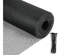 BENECREAT Valla de Malla de Alambre de Plástico, Valla de Jardín Negra de 8 m X 30cm con Bridas para Aves de Corral, Barrera para Animales, Flores, Jardinería, 1.7mm de Espesor