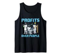 Beneficios sobre Personas Divertido Anti Multimillonario Capitalismo Meme Camiseta sin Mangas