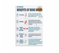 Benefits of Bone Broth Poster Nutrition Guide for Digestive Wellness Healthy Food Infographic Canvas Painting Home Decor(Unframed,12x18inch(30x45cm))