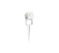 Beneito Faure Zas - Mini proyector cuadrado LED regulable de suelo para exterior con estaca - Blanco