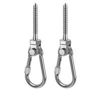 BeneLabel 2 Ganchos para Columpio de Madera, M10 x 68mm, fijación con mosquetón, para Colgar sillón, Acero Inoxidable, Giratorio, para Saco de Boxeo, Soporte de Techo, Gancho con Ojal para