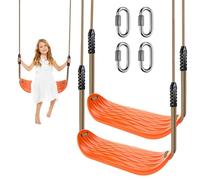 Benelabel 2pz Asiento de Columpio, Columpio para NiñO, con Cuerda Ajustable 130-200cm para NiñOs 1 a 3 AñOs, Flor Recortada en Forma de «U», Ondas de Agua en Forma Cadera, hasta 250lb, Naranja