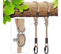 Benelabel 2pz Correa para Colgar, 1m Hamaca Columpio Cuerdas Ajustable Extensible Cuerda PoliéSter áRbol Aire Libre Silla de Juegos Conjunto de Accesorios, hasta 1000lbs, 10mm DiáMetro, Naturaleza