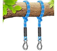 BeneLabel 2pz Cuerda Columpio, 1.5M Hamaca Columpio Cuerda de PoliéSter con Gancho (400lbs) Silla de áRbol Exterior Juego de Parque Infantil Accesorios, hasta 2500 Libras, 10mm DiáMetro, Azul