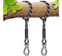 Benelabel 2pz Cuerda Columpio, 1M Hamaca Columpio Cuerda de PoliéSter con Gancho (400lbs) Silla de áRbol Exterior Juego de Parque Infantil Accesorios, hasta 2500 Libras, 10mm DiáMetro, Negro