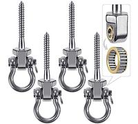 BeneLabel 4pcs Gancho Hamaca Gancho Columpio con rodamiento Inoxidable 304 Resistentes para Columpios de 1800 Libras, Capacidad para Interiores y Exteriores, para Yoga, Hamaca, Bolsa de Arena
