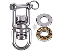 BeneLabel Doble Anillas para Colgar Tarea Pesada Anclaje de Techo, Rodamiento Silencioso Giratorio, Forma D Lazo Cerrado para Interior Exterior Parque Infantil Silla Yoga Cuerda Saco Boxeo Arena