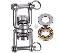 BeneLabel Doble Anillas para Colgar Tarea Pesada Anclaje de Techo, Rodamiento Silencioso Giratorio, Forma D Lazo Abierto para Interior Exterior Parque Infantil Silla Yoga Cuerda Saco Boxeo Arena