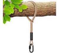 Benelabel Hamaca Columpio áRbol Cuerda para Colgar pon MosquetóN, 1.5m Correas Cuerda Columpio Exterior Silla áRbol Exterior Juego Parque Infantil Accesorios, hasta 2500lbs, 10mm DediáMetro, Natural