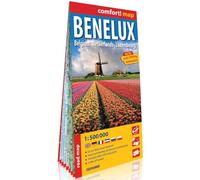 Benelux (Ang) 1/500.000 Carte Grand Format Laminée (Carte laminée Routière Comfort)