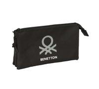 Benetton basics negro - portatodo triple, estuche infantil, estuche ni