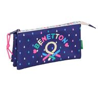 BENETTON DROP - Portatodo Triple, Estuche Infantil, Estuche Niño, Ideal para Niños en Edad Escolar, Cómodo y Versátil, Calidad y Resistencia, 22x3x12 cm