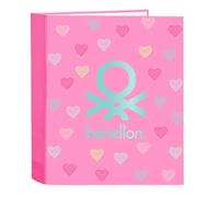 BENETTON HEART - Carpeta Folio 4 Anillas, Ideal para Niños de Diferentes Edades, Cómoda y Versátil, Calidad y Resistencia, 27x6x33 cm