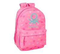 BENETTON HEART - Mochila Escolar Infantil, Ideal para Niños de Diferentes Edades, Cómoda y Versátil, Calidad y Resistencia, 30x14x46 cm