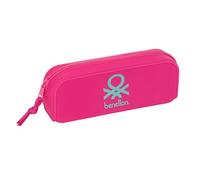 Benetton Heart - Portatodo Cuadrado Silicona, Estuche Infantil, Estuche Niño, Ideal para Niños en Edad Escolar, Cómodo y Versátil, Calidad y Resistencia, 18.5x5.5x7.5 cm
