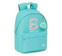 BENETTON LETTER - Mochila Juvenil para Portátil 14.1", Ideal para Jóvenes de Diferentes Edades, Cómoda y Versátil, Calidad y Resistencia, 31x16x41 cm, Color Verde Menta Pastel