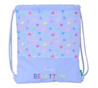BENETTON LILA - Mochila Saco Plano Grande, Mochila, Ideal para Niños de Diferentes Edades, Cómoda y Versátil, Calidad y Resistencia, 35x40 cm