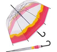 Benetton - Paraguas automático transparente, Dip Dye, 105 cm, Transparente-multicolor