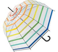 Benetton - Paraguas automático transparente, Transparente-colorido, 105 cm, Paraguas de campana