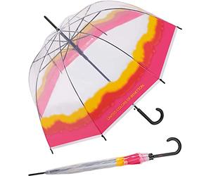 Benetton - Paraguas de campana automático transparente Dip Dye, Dip Dye, 105 cm, transparente/multicolor