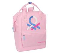 BENETTON PINK - Mochila Juvenil con Asas para Portátil hasta 13", para Portátil, Ideal para Jóvenes de Diferentes Edades, Cómoda y Versátil, Calidad y Resistencia, 27x19x40 cm, Color Rosa