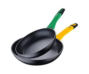 Benetton SET 2PCs SARTENES 22CM VERDE + 26CM AMARILLO ALUMINIO FORJADO, INDUCCIÓN, RAINBOW