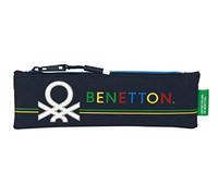 Benetton Sixties - Estuche Escolar, Estuche Infantil, Estuche Niño, Ideal para Niños de 5 a 14 Años, Cómodo y Versátil, Calidad y Resistencia, 20x60 cm, Color Azul Marino