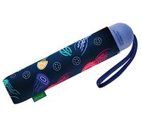 Benetton Super Mini - Paraguas de bolsillo para niños con abridor de mano, diseño de jellyfish, carbón, 88 cm, multicolor con diseño de medusas