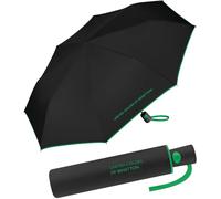 Benetton United Colors of 56601, Paraguas Plegable Automatico 52 Cm Black Unisex niños, Negro, 95 cm