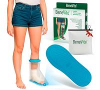 BeneVite Funda Escayola Pierna con Suela Antideslizante, Funda para Escayolado Reutilizable, Protector ducha pierna impermeable, para piscina y playa, bolsas ducha escayola, protector escayola niño