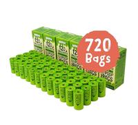 Benevo Bolsas Biodegradables Excrementos de Perro - 6 x 120 Bolsas Bolsas Compostables EN13432, Sin Aroma y Sin Plástico, Perros Grandes y Pequeños, Fabricadas a Partir de Almidón de Maíz Ecológico
