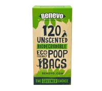 Benevo Bolsas de caca biodegradables (720 unidades). Bolsas de caca para perros compostables. Bolsas ecológicas desechables de desecho de plástico con certificado EN13432 bolsas de perrito verde de almidón de maíz (6 unidades (720 bolsas))