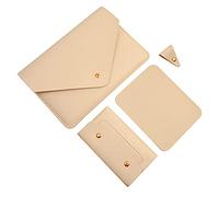 Benfan Funda para portátil de 13 Pulgadas Compatible con MacBook Air 13 2024, MacBook Pro 13, DELL XPS 13 con Bolsa pequeña, Alfombrilla de Mouse y Organizador de Cables, Color Beige