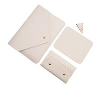 Benfan - Funda para portátil de Piel sintética de Poliuretano (PU) para MacBook Air 15,3" 2023/2024, Surface Laptop 15, Surface Book 13,5, Surface Laptop Studio, Blanco