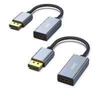 BENFEI 4K DisplayPort a HDMI, Paquete de 2, Adaptador de conexión unidireccional DisplayPort DP a Monitor HDMI Compatible con Laptop, PC, Monitor, TV proyector [Carcasa de Aluminio, Trenzado de