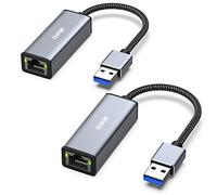 BENFEI Adaptador USB 3.0 a Ethernet, USB a RJ45 10/100/1000 Gigabit Ethernet LAN Compatible con MacBook, Surface Pro, PC portátil con Windows7/8/10, XP, Vista, Mac. 2 Piezas