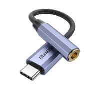 BENFEI Adaptador USB C a Audio Jack con chipset DAC, USB-C a Auriculares Hembra de 3,5 mm Compatible con iPhone 16/15 Pro Max/15 Pro/15, Samsung Galaxy S24/S23/S22/S21 Ultra, iPad Pro, Pixel 8 Gris