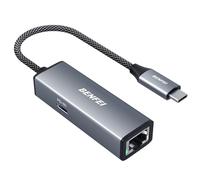 BENFEI Adaptador USB-C a Ethernet Gigabit con Suministro de energía de 100 W, Adaptador de Red LAN Ethernet Thunderbolt 3/4 a RJ45 Compatible con iPhone 15 Pro/MAX, MacBook Pro/Air 2023, iMac