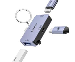 BENFEI Adaptador USB-C a HDMI 4K@60Hz, USB-A 10 Gbps, Carga Rápida de 100 W, Compatible con iPad Pro, MacBook Pro/Air, iMac, iPhone 16/15 Pro/Pro MAX, XPS, Thinkpad y Más.