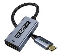 BENFEI Adaptador USB C a HDMI 8K@60Hz, 4K@240Hz, Thunderbolt 3 a HDMI Compatible con iPhone 15/16 Pro/MAX, MacBook Pro/Air 2023, iPad Pro, Surface Book 2 y más [Carcasa de Aluminio y Cable de Nailon]