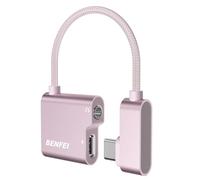 BENFEI Adaptador USB C a Jack 3.5 mm y Carga Rapida PD 60W DAC Chip Adaptador Auriculares Tipo C Compatible con iPhone 16 15 Pro iPad Pro Air 2022 Galaxy S24 S23 S22 S21 Xiaomi 13 12 Pixel 5 4 Rosa